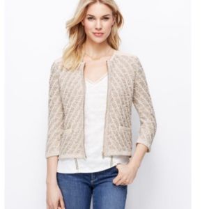 Ann Taylor Natural Marled Sweater Jacket.